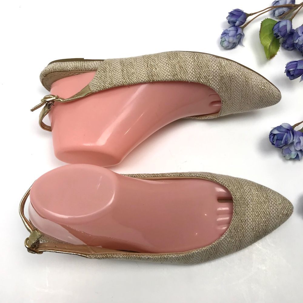 Splendid Saryn Gold Striped Slingback Flat Sandals